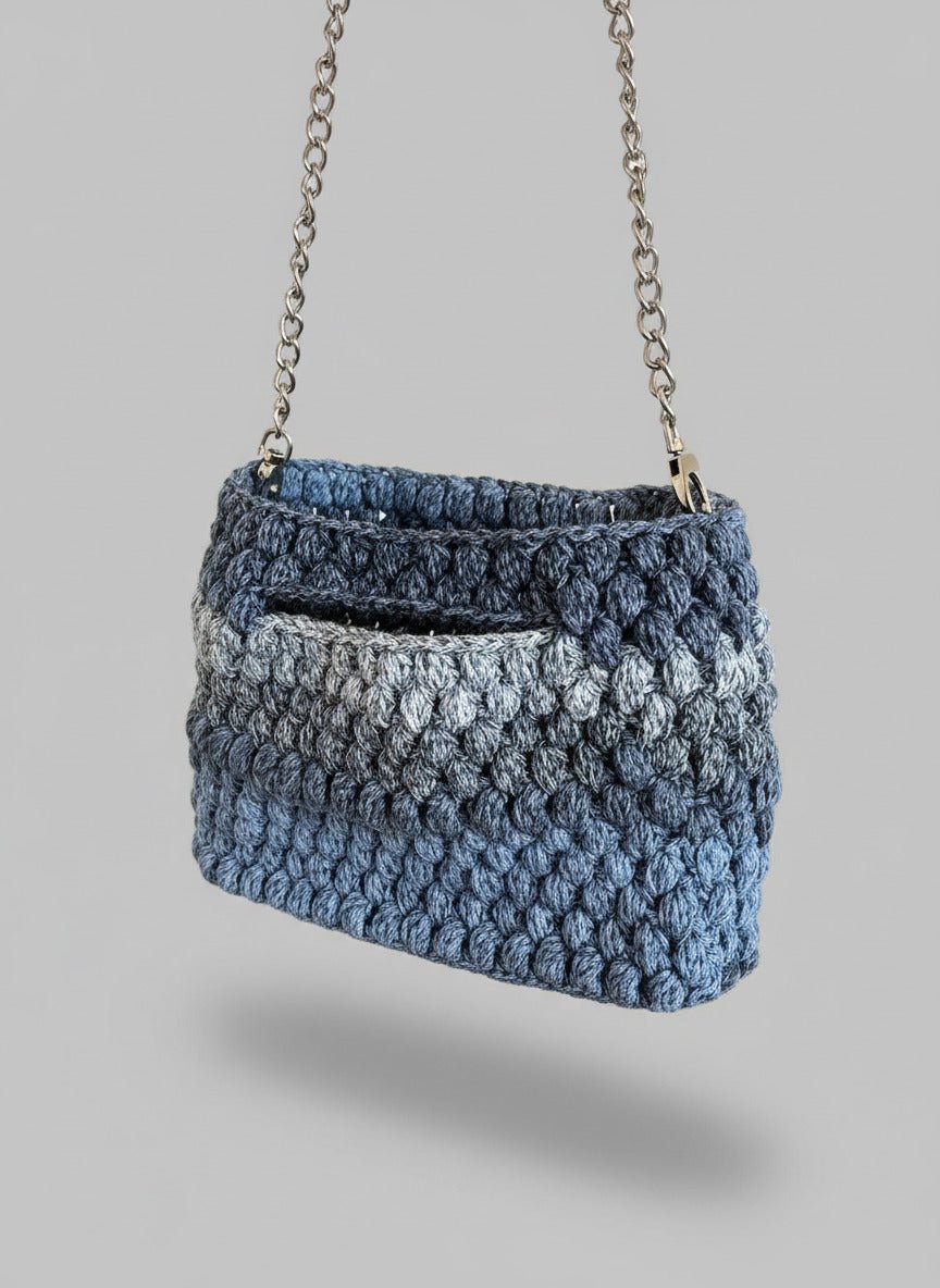 Bolso Inés Crochet Azul Noche | Hecho a Mano artesano ISSI - Issi Crochet